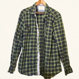 Green and Blue Plaid Shirt Long Sleeve